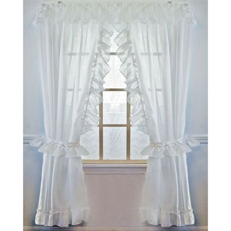 Jessica White Sheer Ruffled Priscilla Curtains